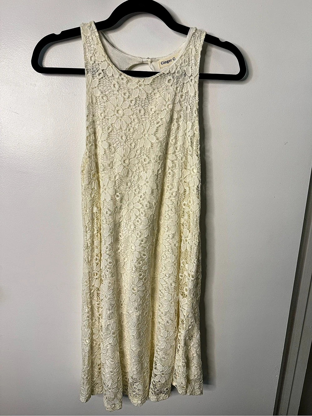 Ginger G Cream Lace Maxi Dress Size Medium Like New